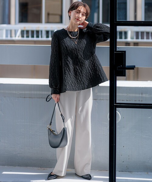 パンツ 「VERY3月号掲載/洗える」TRコンフォートストレッチ ワイド