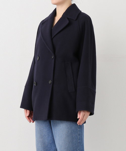 relumeネイビー 尾州ウールピーコート relumeネイビー 尾州ウール
