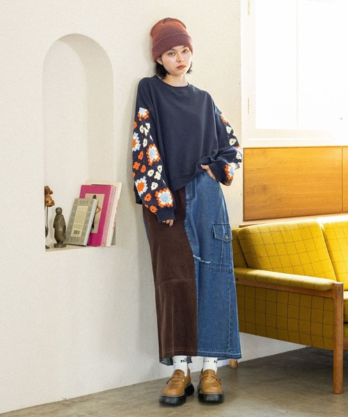 niko and…（ニコアンド） トレーナー スウェット クロシェコンビプル