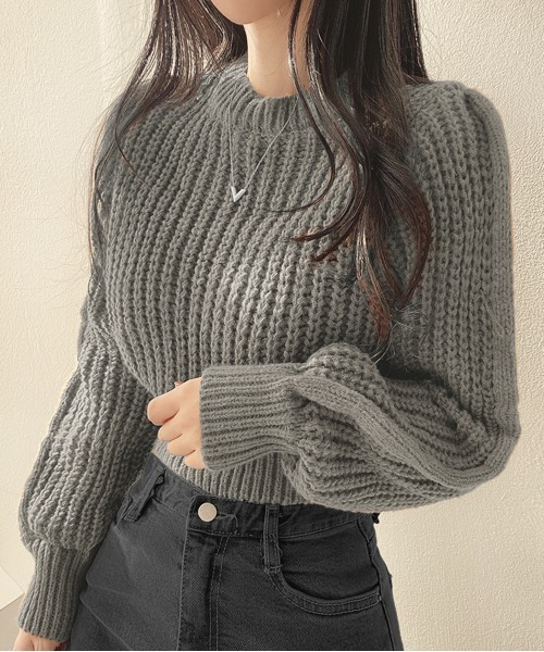 ニット セーター クロップド丈ニットトップス レディース : ZOZOTOWN