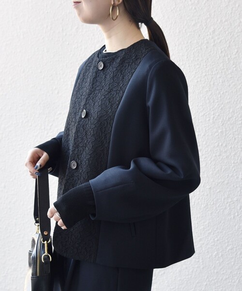 SHIPS any ジャケット ノーカラージャケット any:「手洗い可能」ダブル