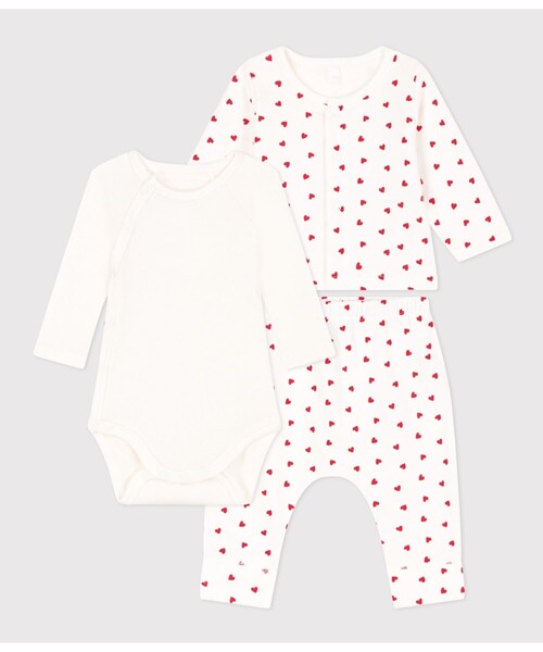 PETIT BATEAU（プチバトー） ベビー服 ロンパース プリント3点セット