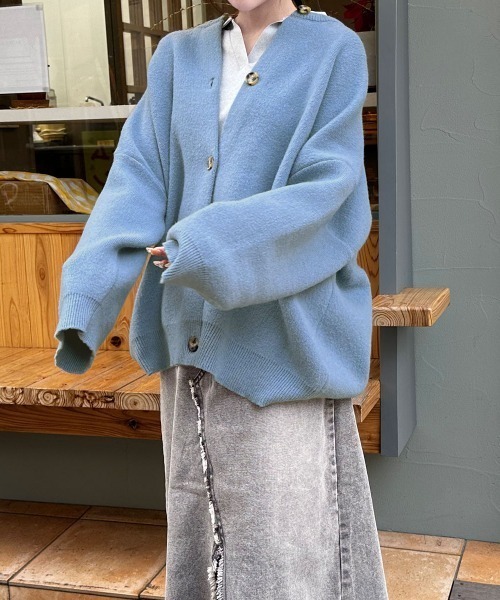 カーディガン オーバーサイズニットカーディガン レディース