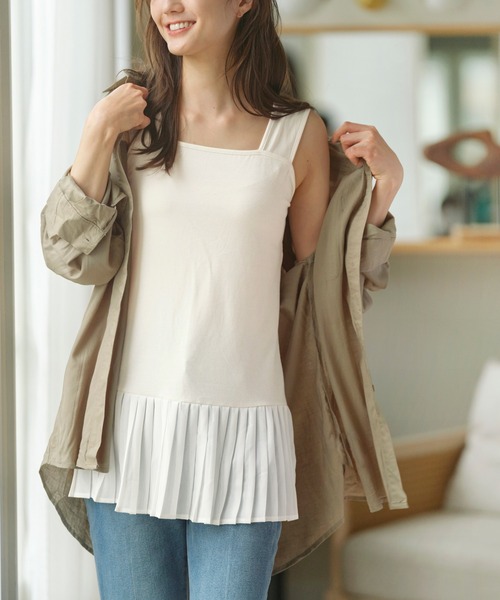 タンクトップ ノースリーブ 「抗菌防臭」「吸水速乾」ブラ紐隠しの