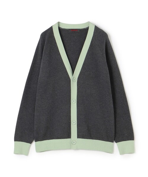 CABaN（キャバン） カーディガン コットンカシミヤ バイカラーVネック
