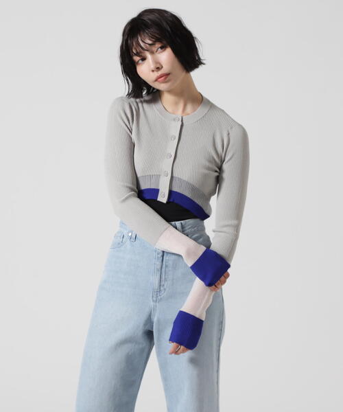 UN3D.（アンスリード） カーディガン UN3D./アンスリード/COLOR BLOCK