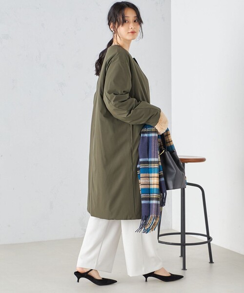 SHIPS（シップス） ノーカラーコート コート 「手洗い可能 / 撥水加工