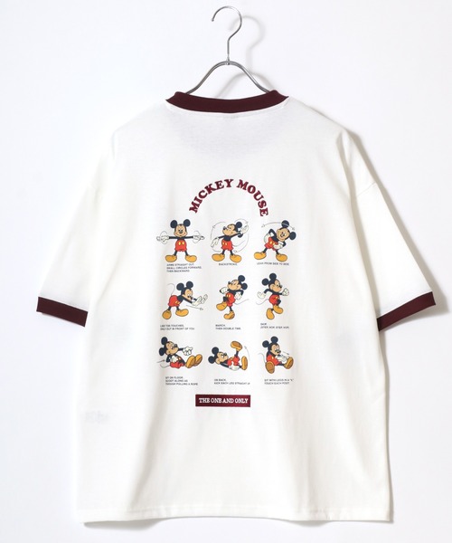 Disney（ディズニー） tシャツ ミッキー ビンテージプリント ラグラン