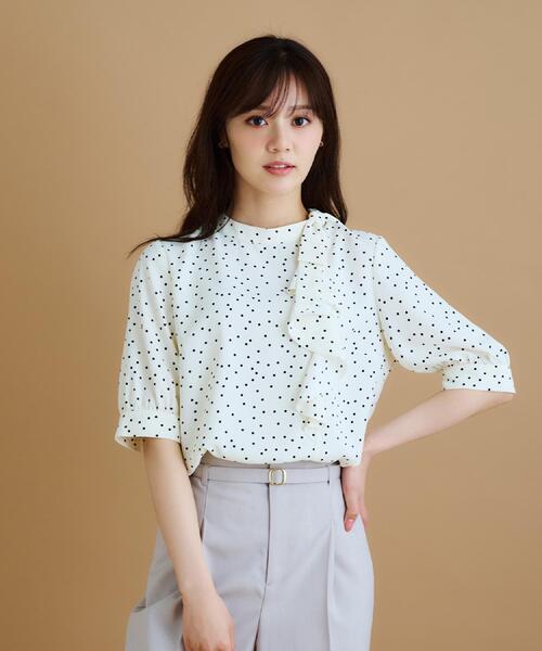 index（インデックス） ブラウス シャツ ロールカラーアシメフリル