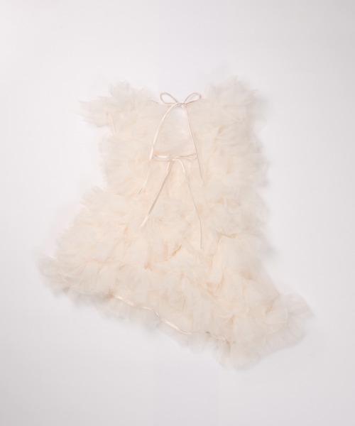 NOTRE emor（ノートルエモア） ブラウス シャツ asymmetry tulle tops