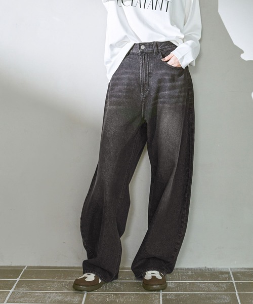 LAKOLE（ラコレ） ジーンズ デニム デニムパンツ オーバーダイカーブ