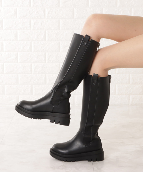 Lace Ladies（レースレディース） ブーツ サイドゴア厚底ロングブーツ