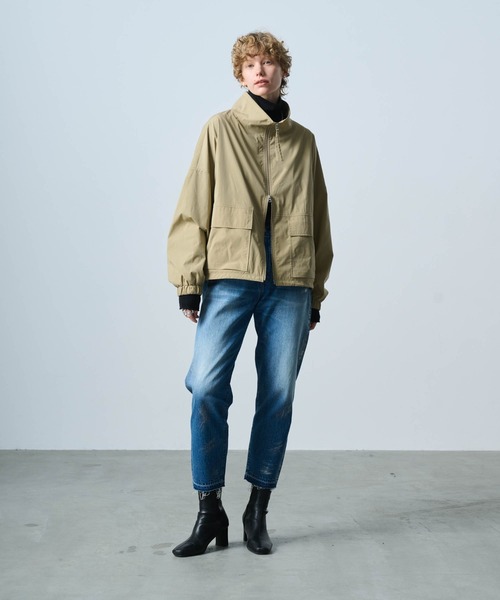 kha:ki（カーキ） ミリタリージャケット モッズコート スタンドカラー