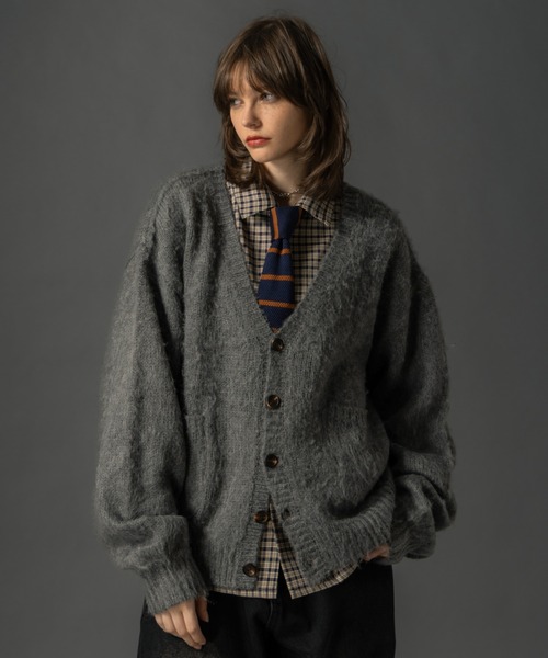 CIVVY. カーディガン Shaggy Knit Cropped Cardigan - シャギーニット