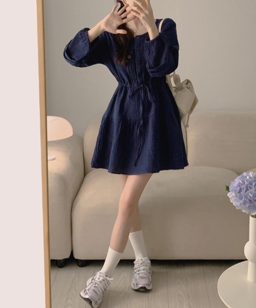 ワンピース ボリュームスリーブ ティアード ミニワンピース : ZOZOTOWN