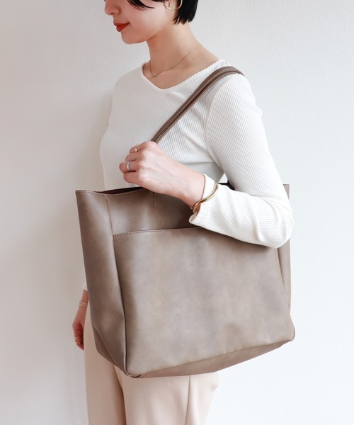 andme（アンドミー） トートバッグ 合成皮革A4トートバッグ レディース