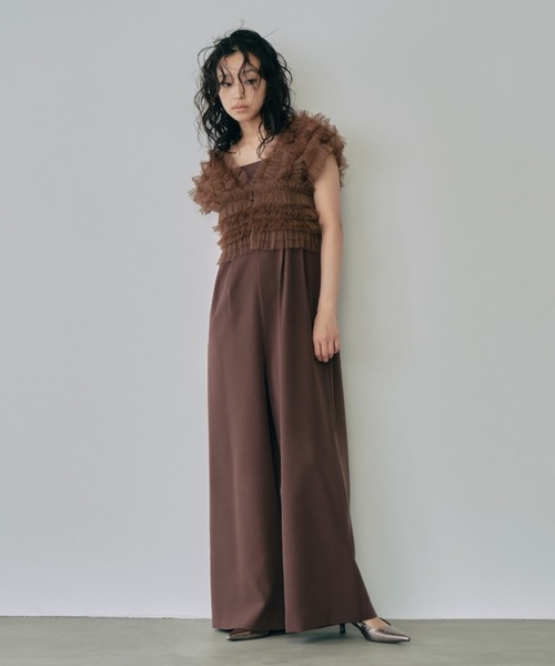 ANDRESD パンツドレス チュールベストオールインワンドレス / tulle