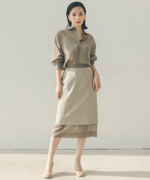 anuans（アニュアンス） ブラウス シャツ ミニマルシアーオーバー