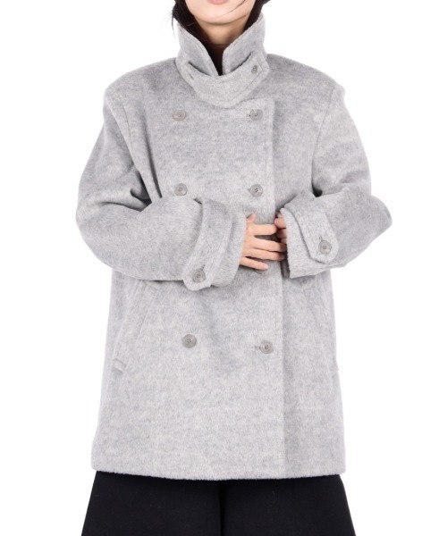 FAVORITO ピーコート pコート ダブルブレストメルトンジャケット