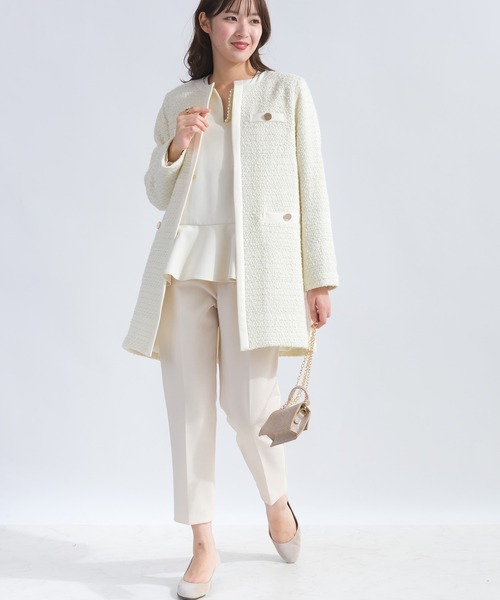 PICCIN PERLA ノーカラーコート コート 「セットアップ可能」ポケット