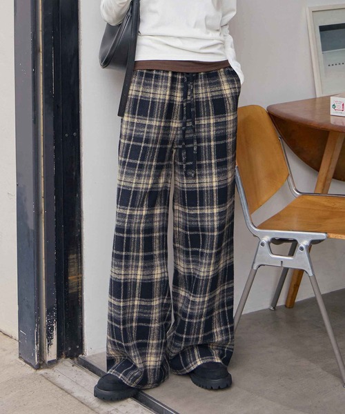 パンツ チェックイージーワイドパンツ レディース : ZOZOTOWN Yahoo!店