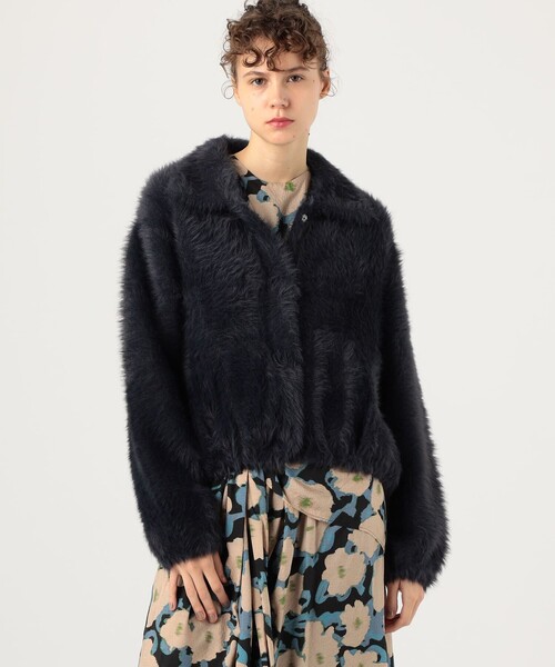 Ballsey（ボールジィ） カーディガン フェザーヤーン ステンカラー