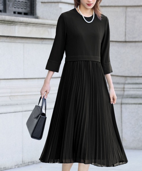 Flolia（フロリア） ワンピース 「喪服・礼服」コンビプリーツ