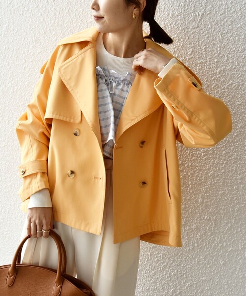 SHIPS any トレンチコート コート any: 「洗濯機可能」ショート