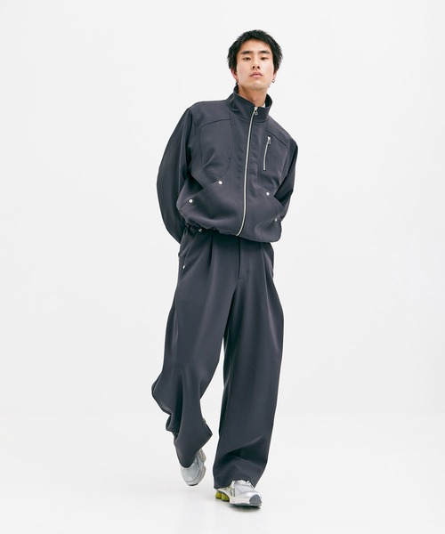 CONZ スラックス カーブレッグトラウザー ダブルクロス メンズ