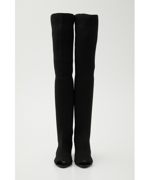 SLY（スライ） ブーツ OPEN TOE KNIT KNEE HIGH BOOTS オープントゥ