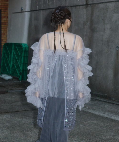 ANDRESD ドレス デコラティブチュールトップス / decorative tulle