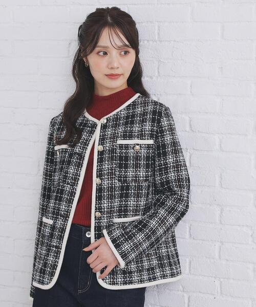 index（インデックス） ジャケット ノーカラージャケット チェック