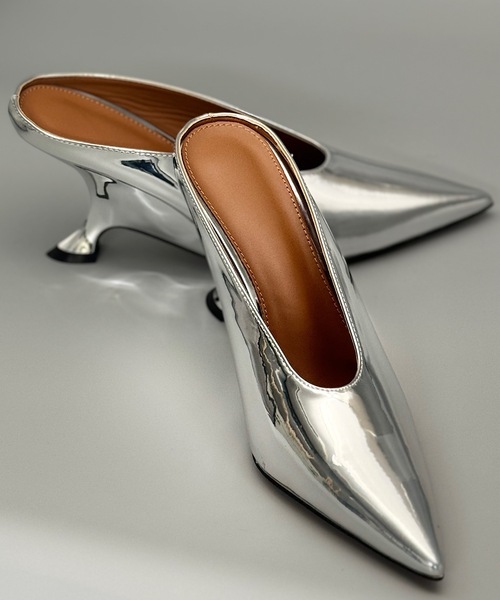 サンダル ポインテッドトゥ斜めヒールミュール レディース : ZOZOTOWN