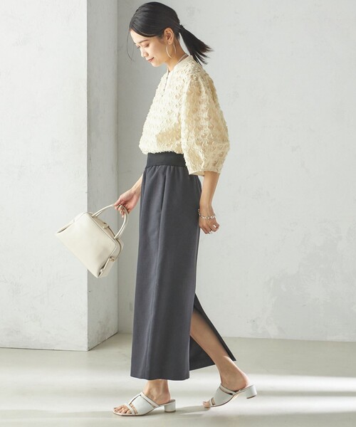 SHIPS（シップス） ブラウス シャツ 「手洗い可能」幾何柄 カット ジャ