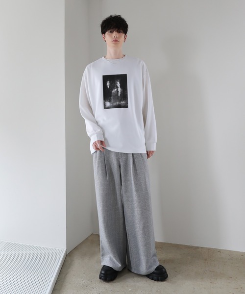 パンツ 総柄サマーツイードワイドバギーパンツ「セットアップ可能