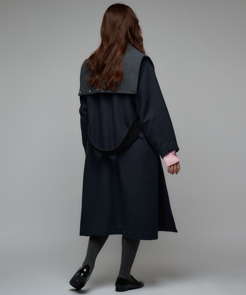 Narcissus（ナルシス） ノーカラーコート コート 「2WAY」バイカラー