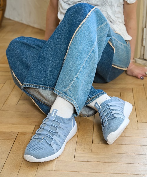 moz（モズ） スニーカー 超軽量ニットゴム紐レースアップスニーカー