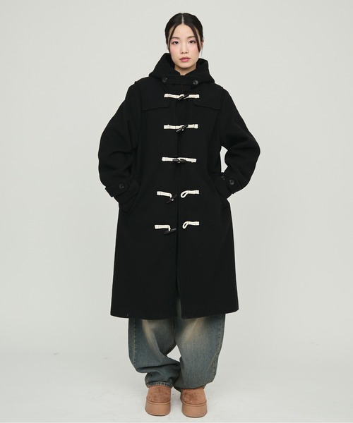 NUJOH ダッフルコート コート Monotone Double Fabric Hood Duffle