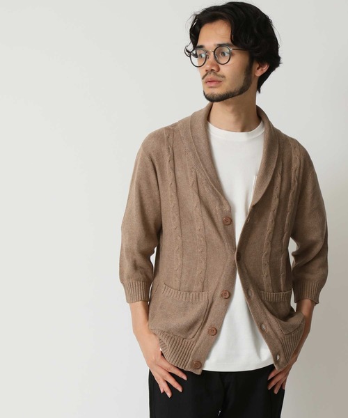 ARCADE（アーケード） カーディガン ケーブル編み ショールカラー