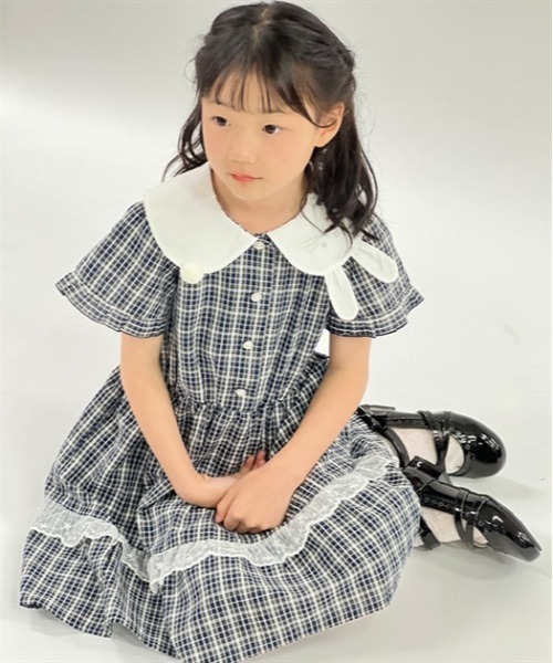 axes femme（アクシーズ ファム） ワンピース うさぎ襟サマーチェック