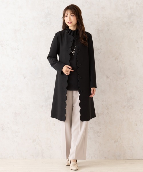 Rose Tiara（ローズティアラ） ノーカラーコート コート ダブルクロス