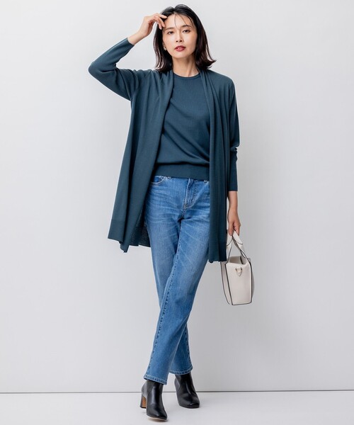 カーディガン 「洗える」サステナブルウール ショールカラー