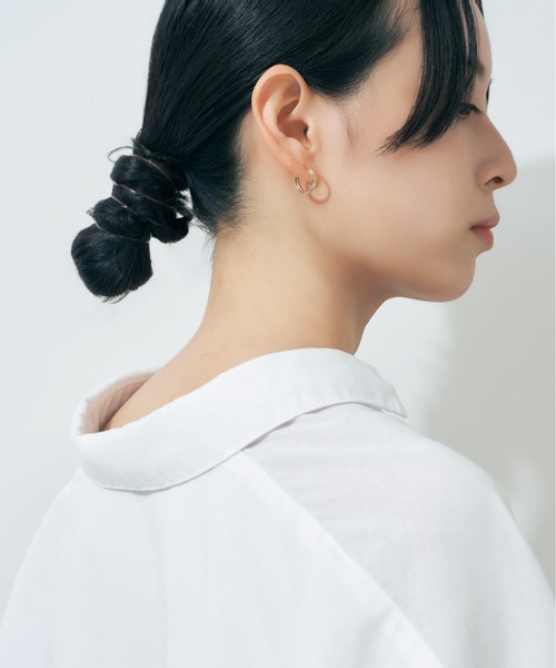 Jewel closet by L&Co. ピアス プラチナ/K18 コンビ カラー フープ