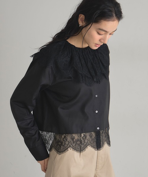 &. NOSTALGIA（ノスタルジア） ブラウス シャツ レースカラーブラウス