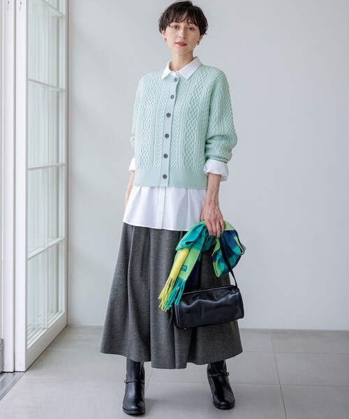 23区（ニジュウサンク） カーディガン カシミヤブレンド ケーブル