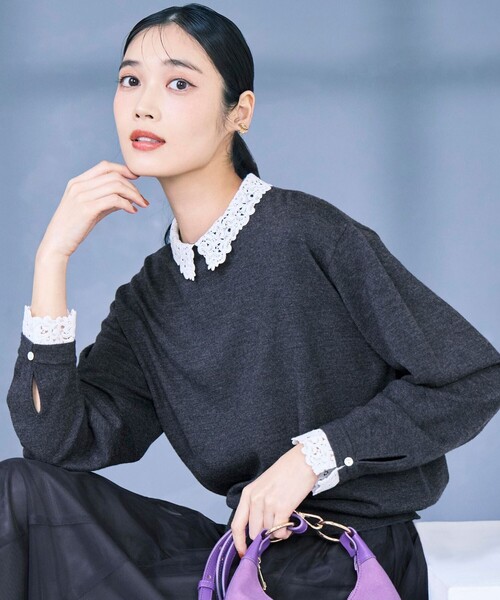 23区（ニジュウサンク） ニット セーター 「洗える」エンブロイダリー