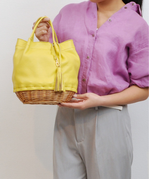 perche（ペルケ） トートバッグ perche / 牛革×ヤナギ底2wayトート