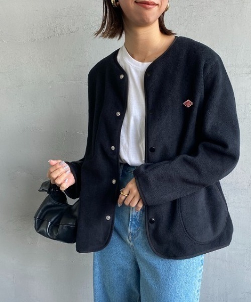 Danton（ダントン） ノーカラージャケット 36 ブラック レディース