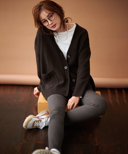 カーディガン 「CLASSY.1月号掲載」ウールカシミヤブレンド レディース