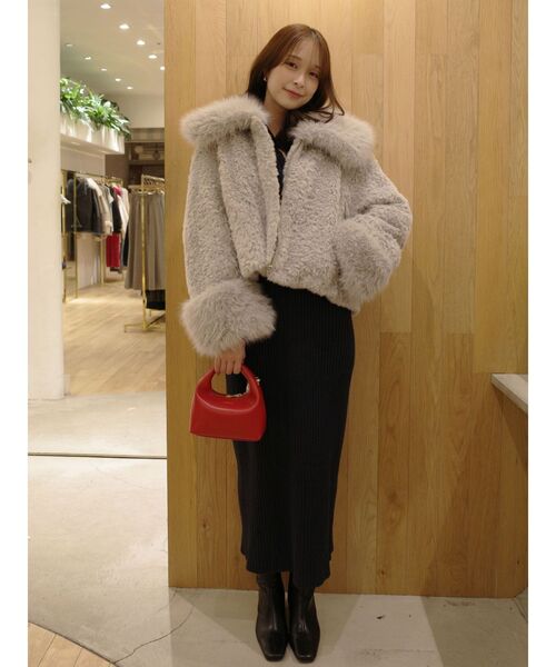 LAGUNAMOON（ラグナムーン） コート アウター ビッグカラーエコファー